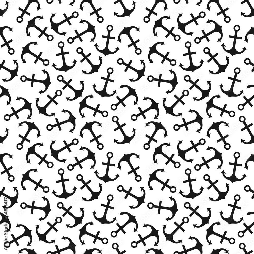 Seamless vector pattern of anchor shape and line Seamless vector pattern of anchor shape and line
