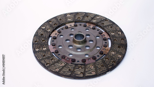 New clutch disc on a white background view from below