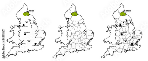 Durham located on map of England