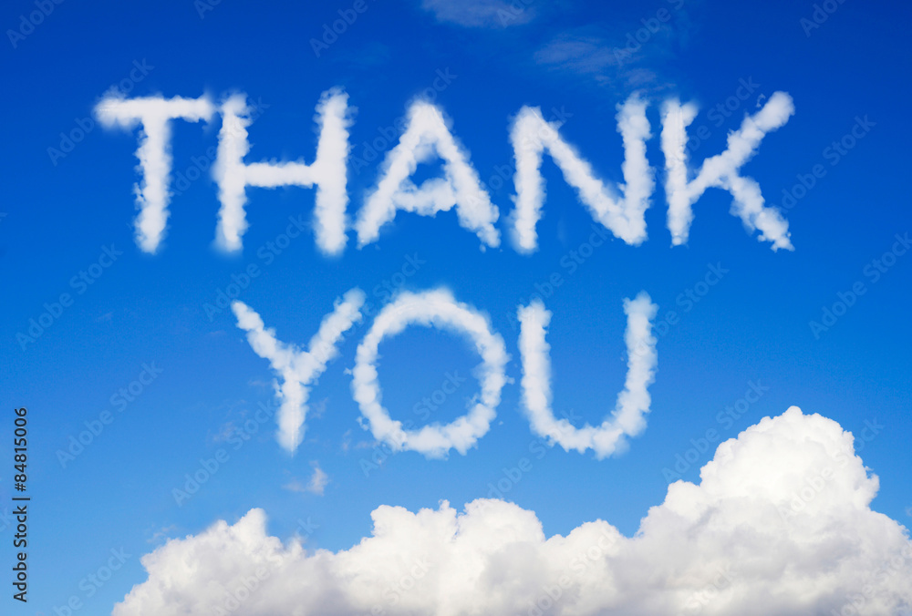 Thank you message in the sky Thank you message in the sky