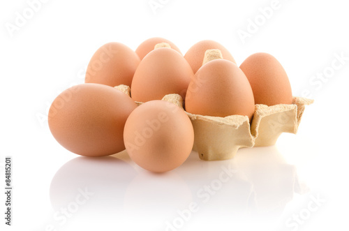 Brown eggs in the package