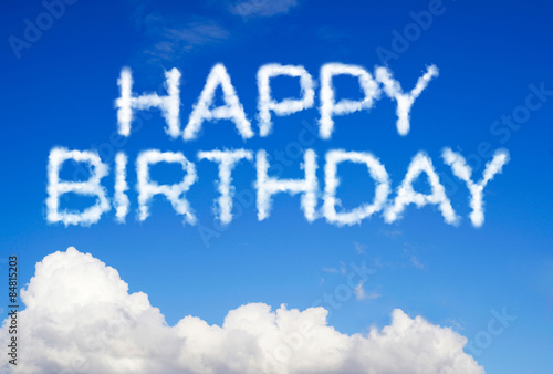 Canvas Print Happy birthday message in the sky