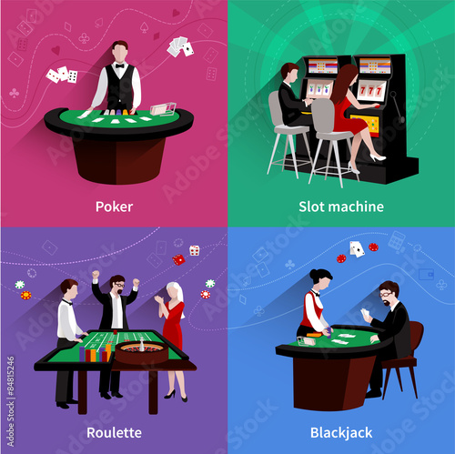 People In Casino Set