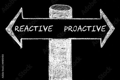 Opposite arrows with Reactive versus Proactive