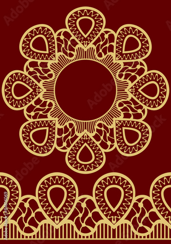 Fototapeta Naklejka Na Ścianę i Meble -  Gold seamless border 