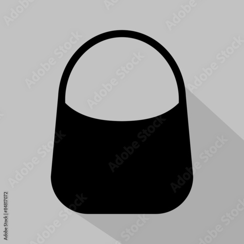 Women's black hobo bag icon
