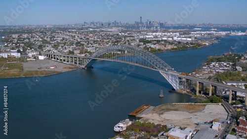 Aerial shot of Bayonne Bridge, New York  photo