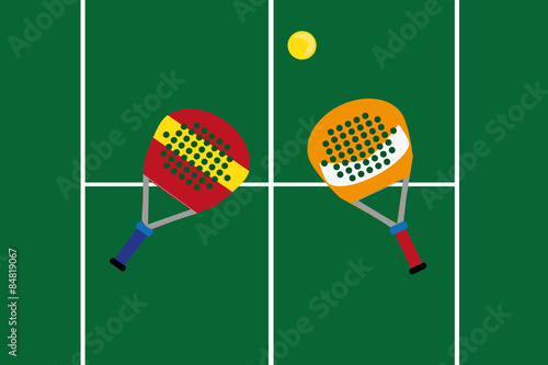 Logo  racket and a tennis ball paddle