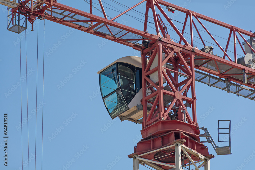 crane cab against the blue sky crane cab against the blue sky