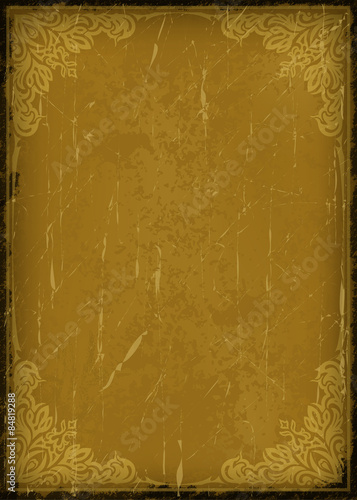 Vintage vector background in grunge style with very cracked old