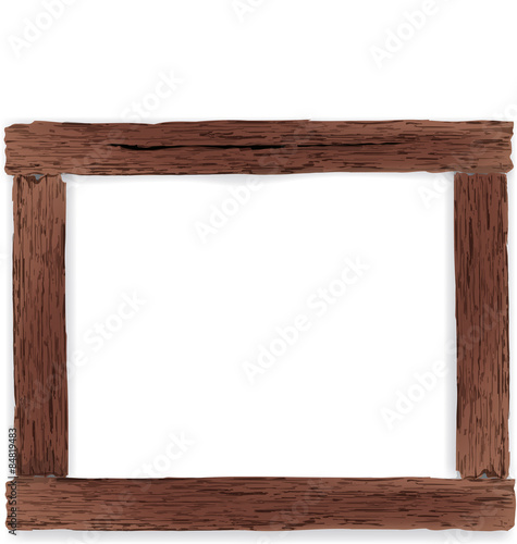 Vintage style wooden frame. Vector illustration.