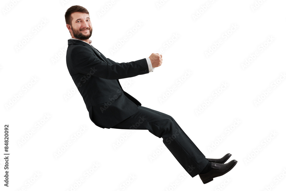 smiley businessman sitting smiley businessman sitting