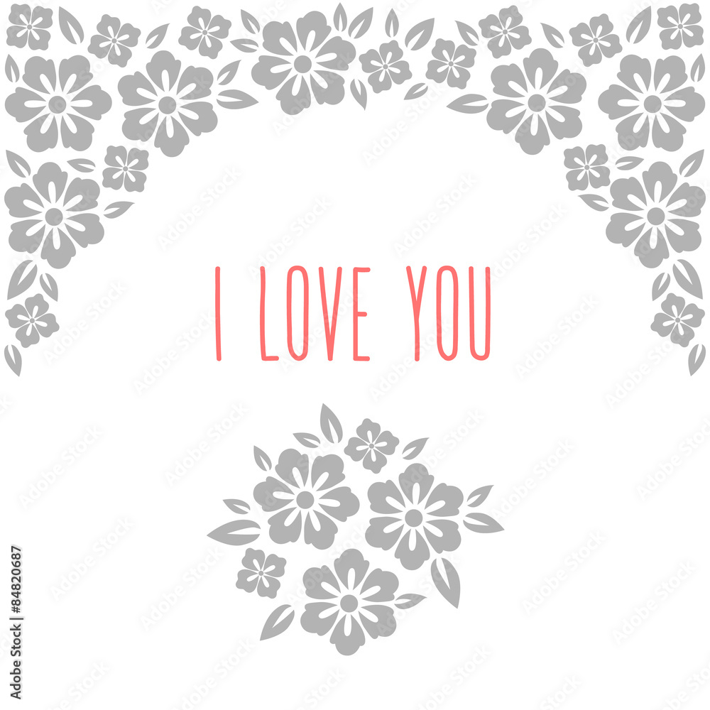 Flower wedding invitation card, save the date, greeting, i love