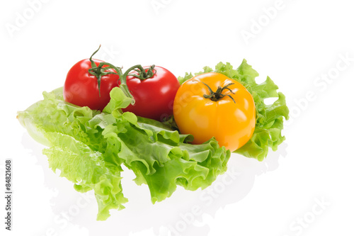 red tomato and green salad
