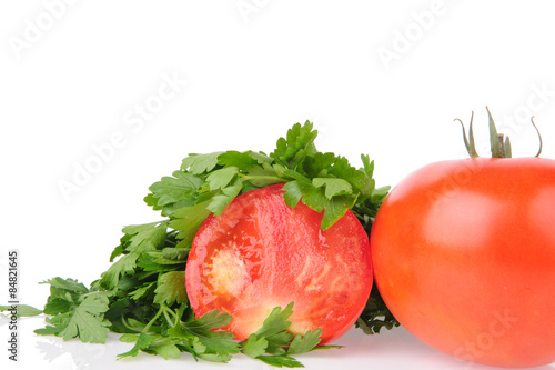 red tomato and parsley