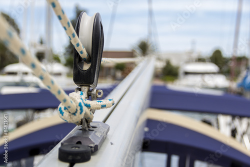 sailing yacht equipment; block with main sheet rope