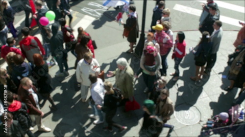 Defocused Crowd Top View