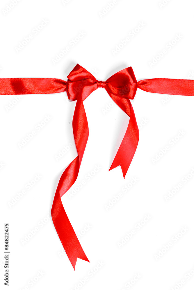 Red ribbons with bow