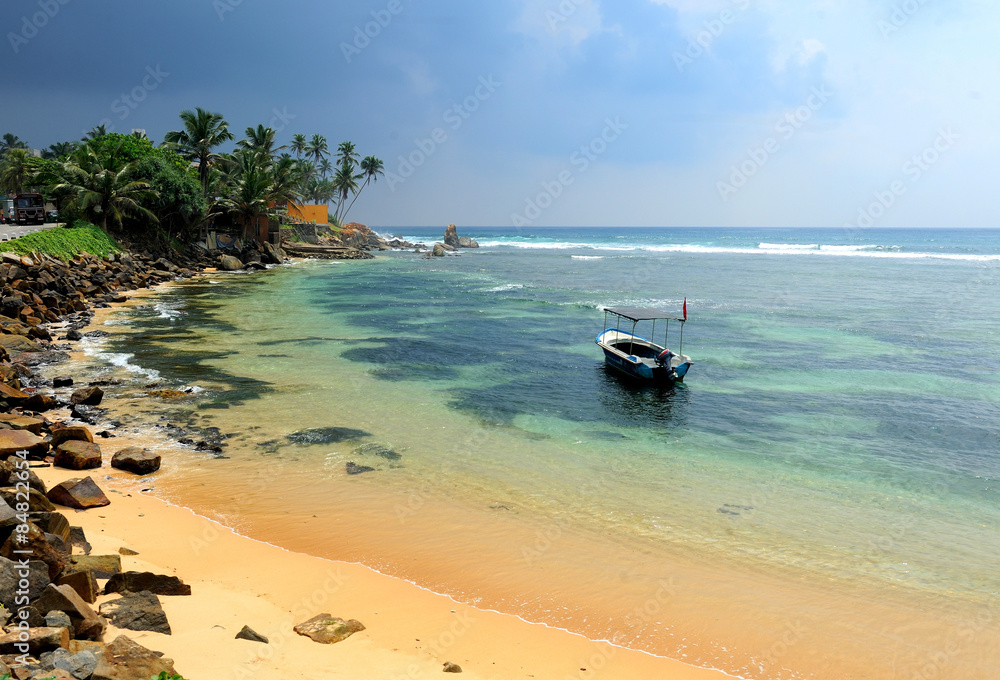 Fototapeta premium Ship anchored in the bay