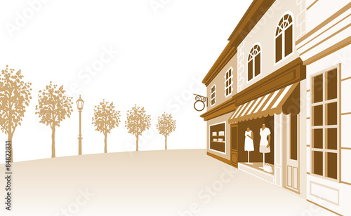 Shop Street,Sepia Toned