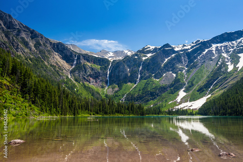 Scenic mountain views, Avalanche Lake, Glacier National Park Mon