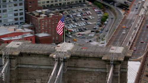 Aerial shot of Brooklyn Bridge