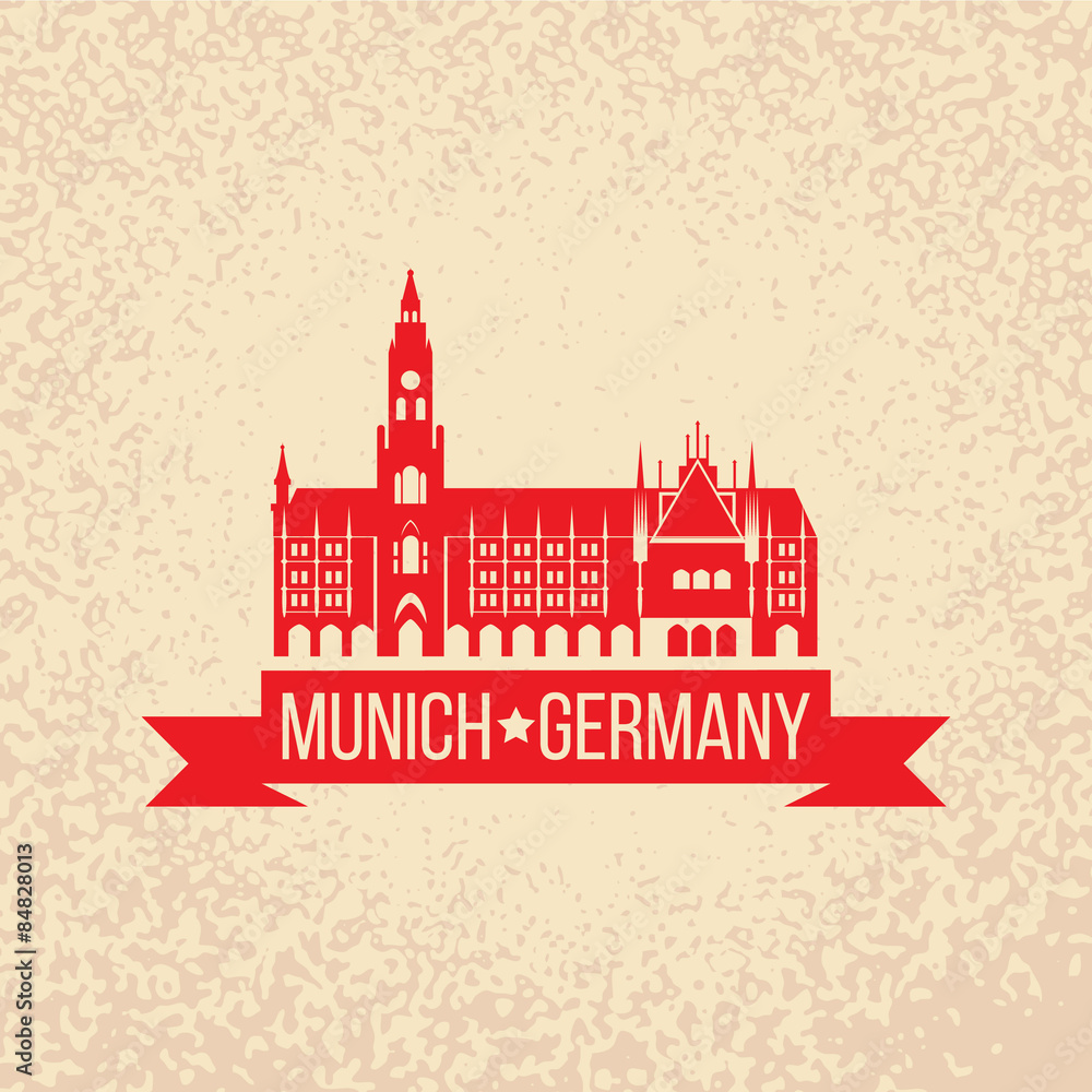 Black grunge rubber stamp with the name of Munich the capital city of Bavaria from Germany