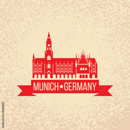 Black grunge rubber stamp with the name of Munich the capital city of Bavaria from Germany