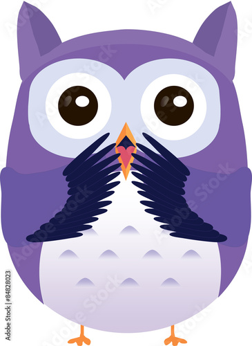 Surprised cute vector purple owl