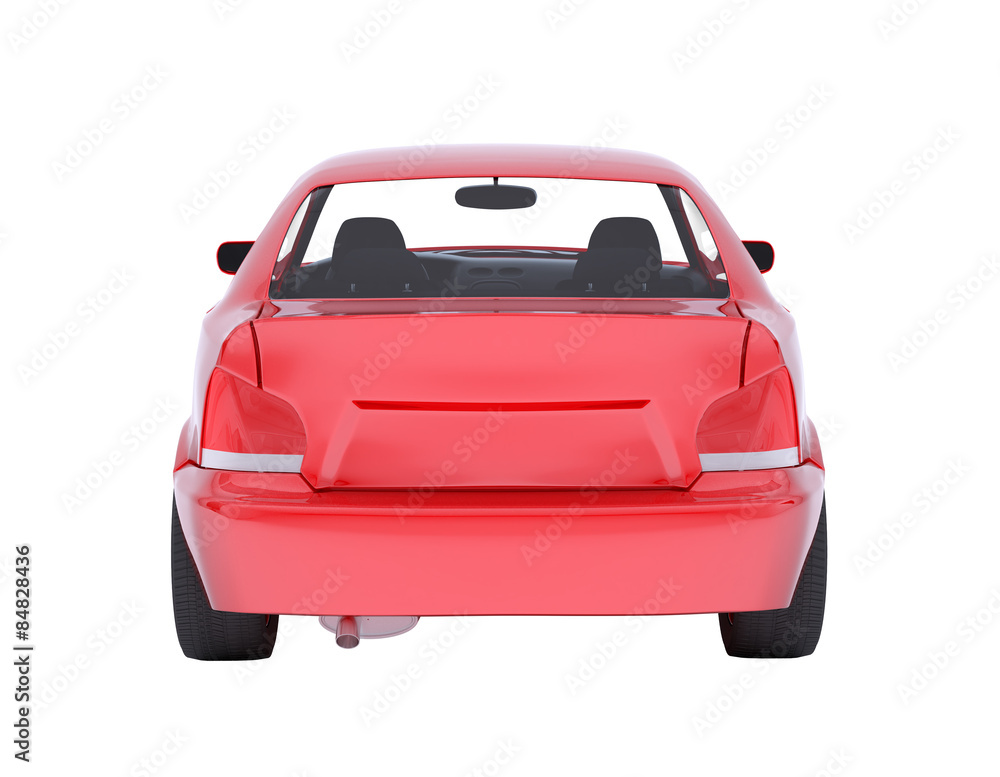 Image of red car on white