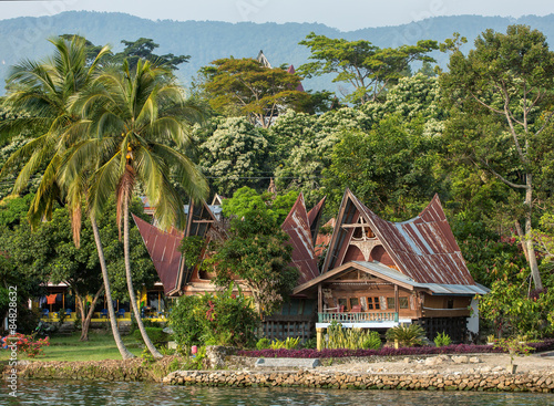 Batak house on the Samosir island near lake Toba, Indonesia, Nor