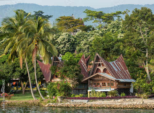 Batak house on the Samosir island near lake Toba  Indonesia  Nor