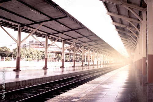 railway station at Chiangmai Thailand in vintage color filter
