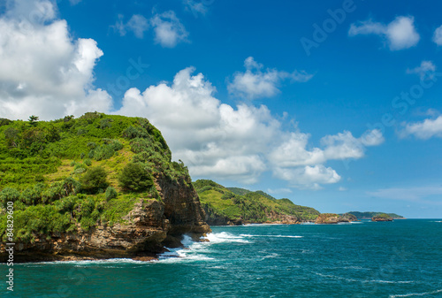 Rocky coast near Timang beach on Java, Indonesia