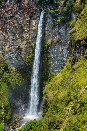 Sipisopiso waterfall in northern Sumatra, Indonesia photo