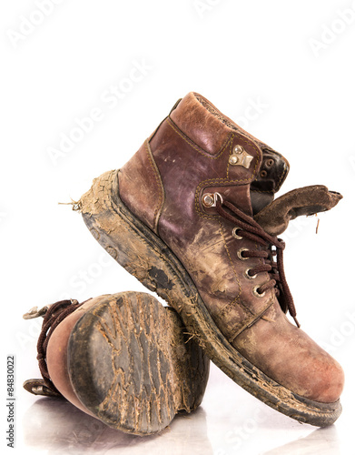 Old  boot in mud