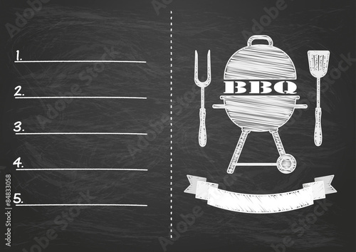 Blackboard BBQ Menu List