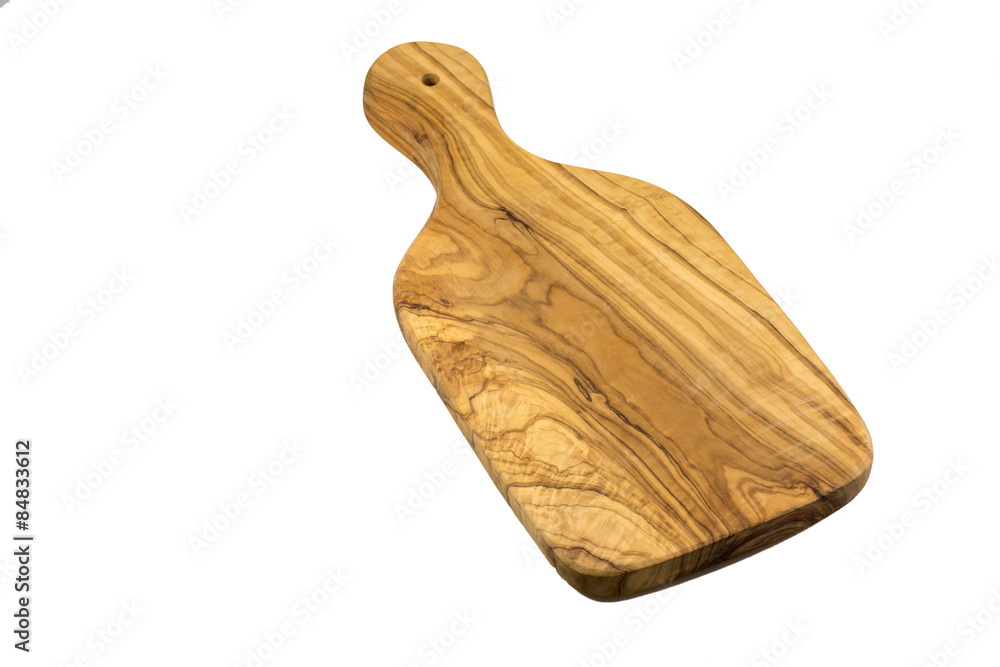 Obliquely view of the cutting board isolated Obliquely view of the cutting board isolated