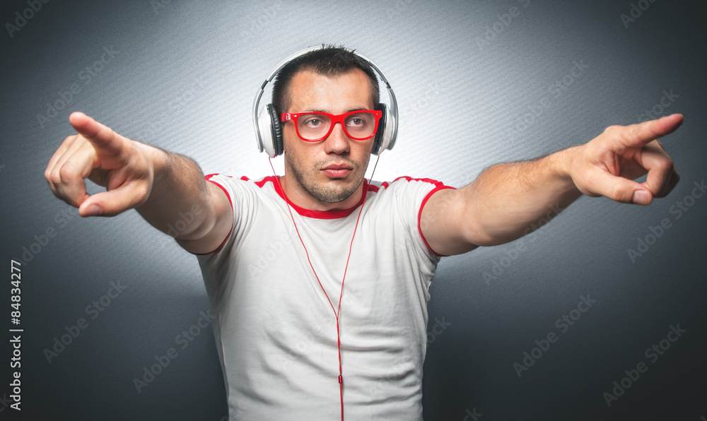 Guy enjoying in music Guy enjoying in music