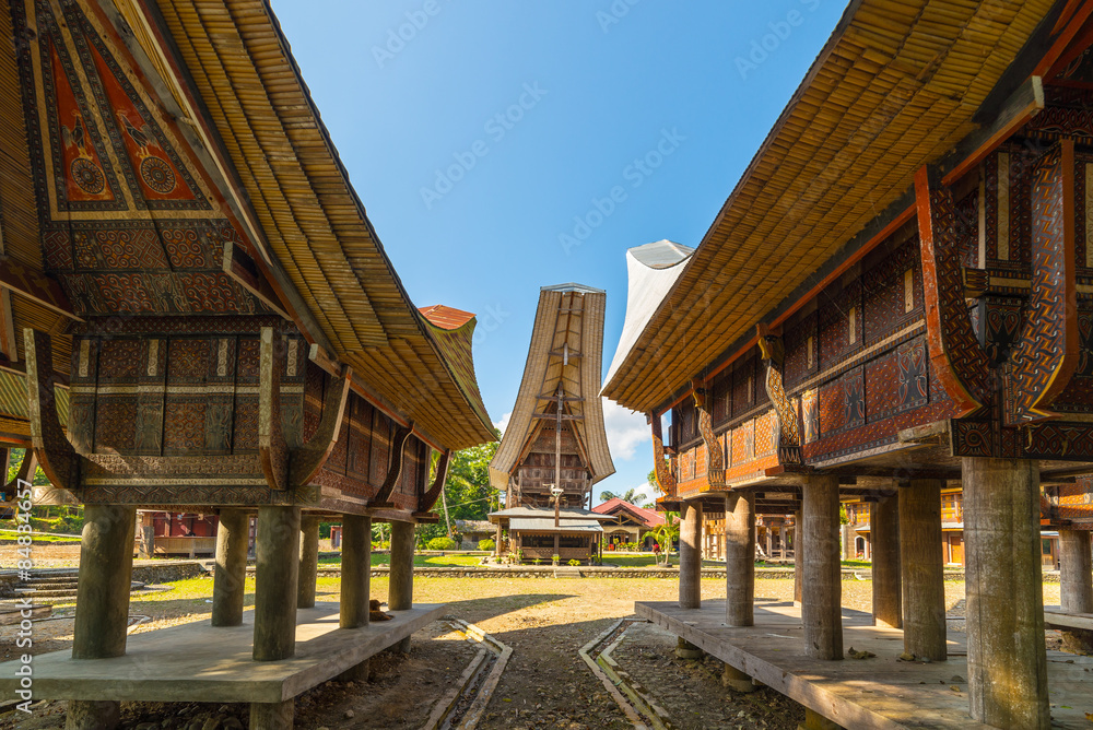 Scenic traditional village in Tana Toraja Scenic traditional village in Tana Toraja