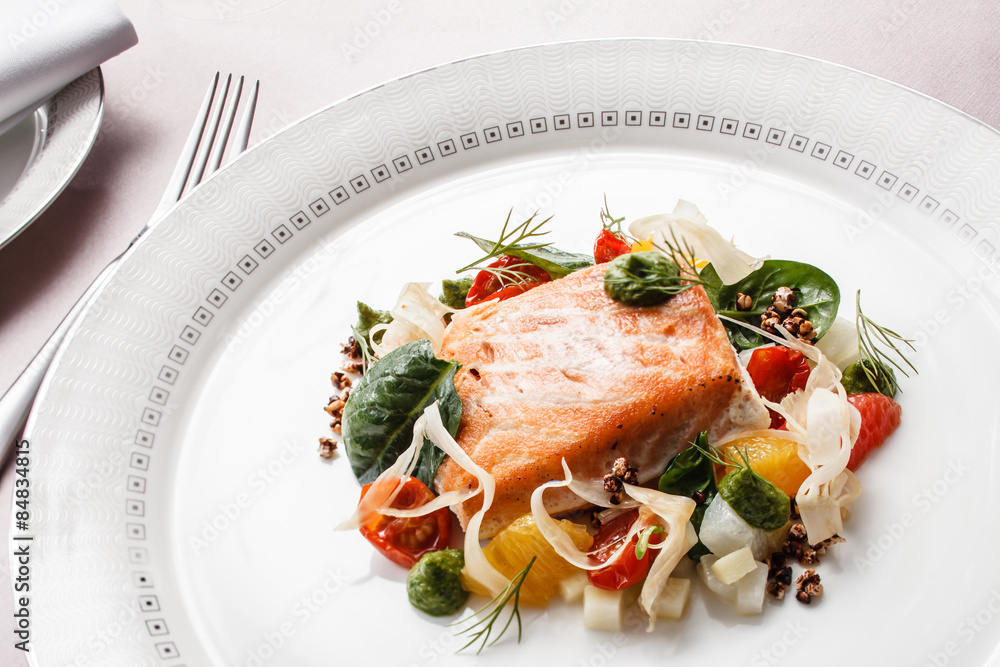 salmon with vegetables salmon with vegetables