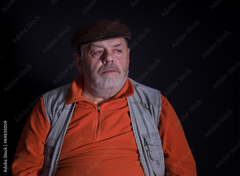 Nice portrait of a thoughtful senior man (low key) Nice portrait of a thoughtful senior man (low key)