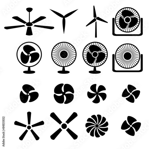 Set of fans and propellers icons