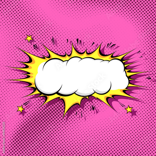 Fototapeta Pop-art komiksu chmura szablon tło