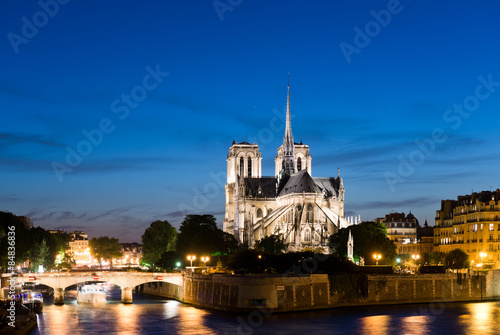 Notre Dame de Paris Cathedral at night. © Valeri Luzina