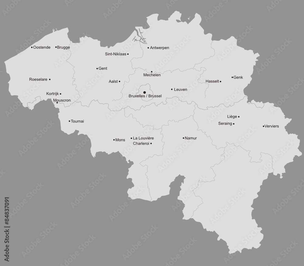 Belgium map, Main City
