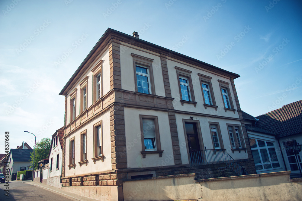 Historic Building on Street Corner in Bissersheim