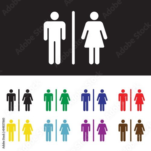 Toilet, wc, restroom sign isolated on white background