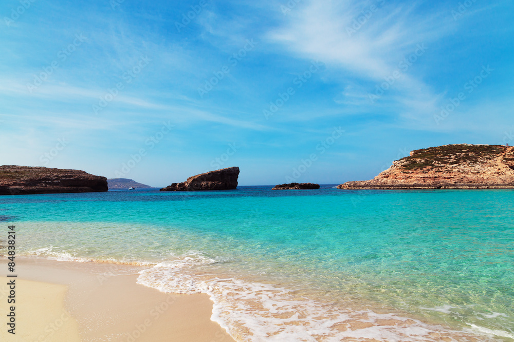 The Blue Lagoon on Comino Island, Malta The Blue Lagoon on Comino Island, Malta