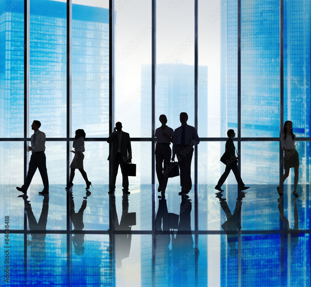 Silhouette Group of Business People Urban Scene Concept Silhouette Group of Business People Urban Scene Concept